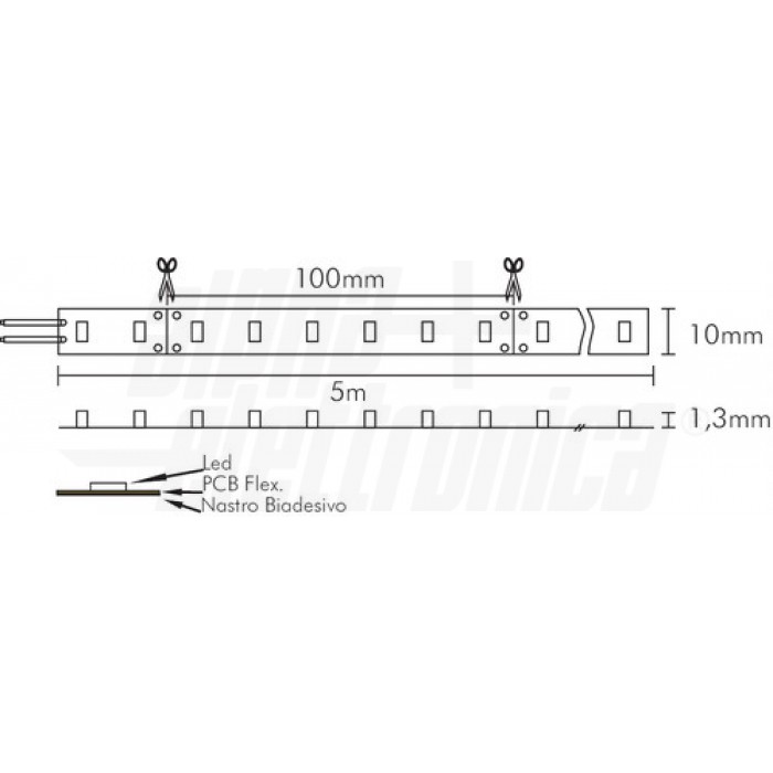 Striscia Led 60 Led/ m 2835 24Vdc 14,4W/m, Bianco naturale - ALPHA ELETTRONICA JO350/14424/51NW
