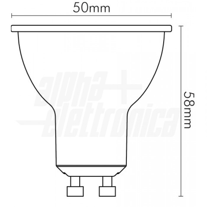 Lampadina a Led GU10, 7W, 230Vac, 38°, Dimmerabile, Bianco caldo - ALPHA ELETTRONICA LS214/12AWW