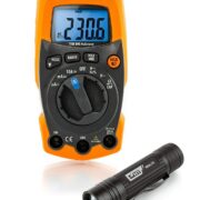 Kit Multimetro IRONMETER TRMS Indistruttibile con torcia a LED integrata + Minilite Torcia - HT ITALIA HA000761
