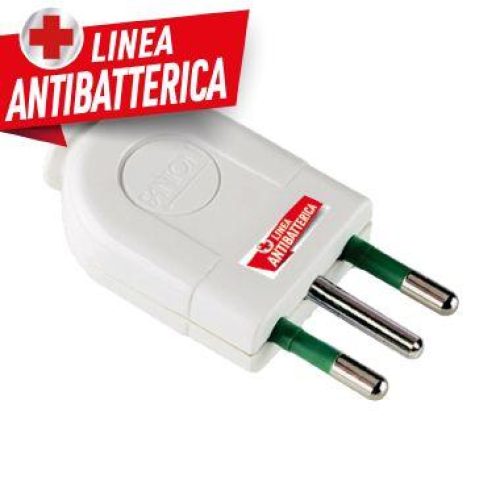 Presa Spina Adattatore Antibatterica, 2P+T 10A - FANTON 80015AB