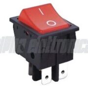 Interruttore Rosso 2P DPST ON/OFF 15A@250V , 4 term. faston 6,3 - ALPHA ELETTRONICA 320-006