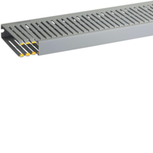 T1-EN 25x100 G Canaletta con coestruso morbido modulo 10 feritoia 4, Grigio (2 METRI) - BOCCHIOTTI B00846