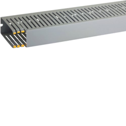 T1-EN 40x100 G Canalina con coestruso morbido modulo 10 feritoia 4, Grigio (2 METRI) - BOCCHIOTTI B02582