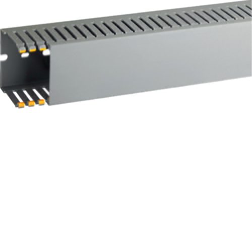 T1-EN 60x60 G Canalina con coestruso morbido modulo 10 feritoia 4, Grigio (2 ML) - BOCCHIOTTI B02583