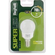 Lampada Superled Sfera LED, E14, 7W, Luce Calda 3000K - BEGHELLI 56892BL