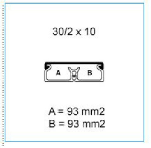 TMC 30/2x10 W, Minicanalina 2 scomparti con coperchio standard, bianco (2 ML) - BOCCHIOTTI B00617