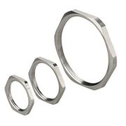 Ghiera Metal Nichelate Filettatura ISO Materiale Ottone UNI EN 12164 CW 614N Nichelatura 2-5 micron Filettatura M20x1.5 - BTICINO 386632