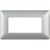 Placca 4 Moduli Matix, in Tecnopolimero, Silver - BTICINO AM4804MSL