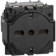 Living Now Presa Trivalente Bipasso Schuko 16A 2P+T, Nera - BTICINO KG4140A16F