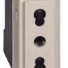 Living Now Presa 2 P+T 16 A 250 Va.c, Spine 2 P e 2 P+T 10 e 16 A, 1 modulo, Sabbia - BTICINO KM4180