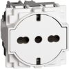 Living Now Presa 2 P+T 16 A 250 Va.c., Modello Flat Shuko Bipasso, Bianco - BTICINO KW4140A16F