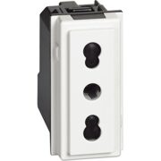 Living Now Presa 2 P+T 16 A 250 Va.c Bipasso, 1 Modulo, Bianco - BTICINO KW4180