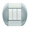 Placca Tonda Living Light 7 Moduli, in Tecnopolimero, Colore Sky - BTICINO LNB4807TS