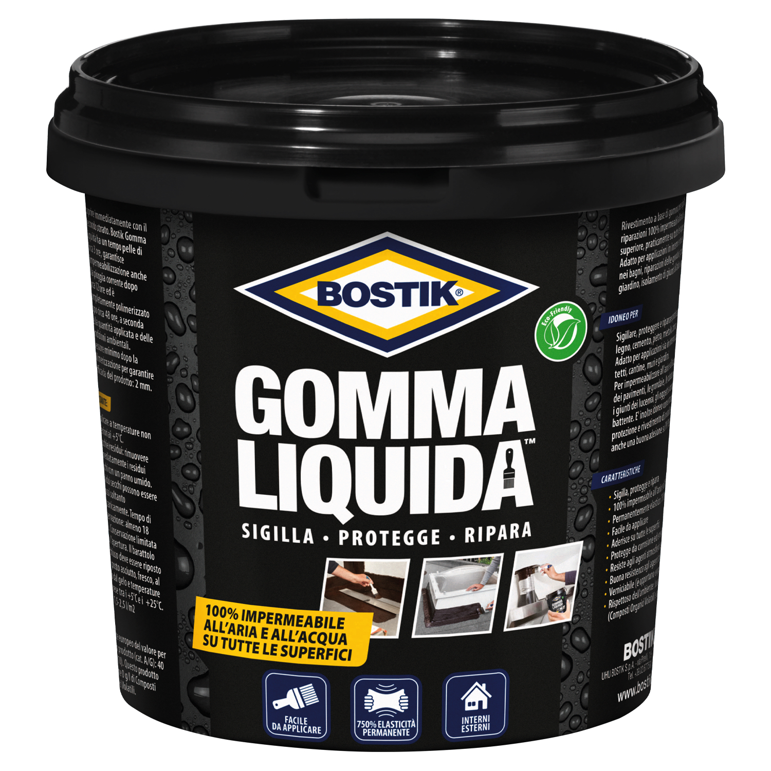 Gomma Liquida Impermeabilizzante, Barattolo 750 ml - UHU BOSTIK D2070