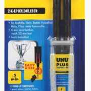 UHU Adesivo Epossidico Bicomponente, 5 Minuti, Siringa 15,5 gr con beccuccio miscelatore - UHU BOSTIK D5304
