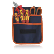 Marsupio Borsa Utensili, Tasca Porta Attrezzi Lavoro, 3 Scompartimenti, 5 pezzi - ETELEC T6704