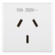Presa Standard Australiano 250V 2P+T 10A Spinotti Piatto 2 Moduli System White - GEWISS GW20357