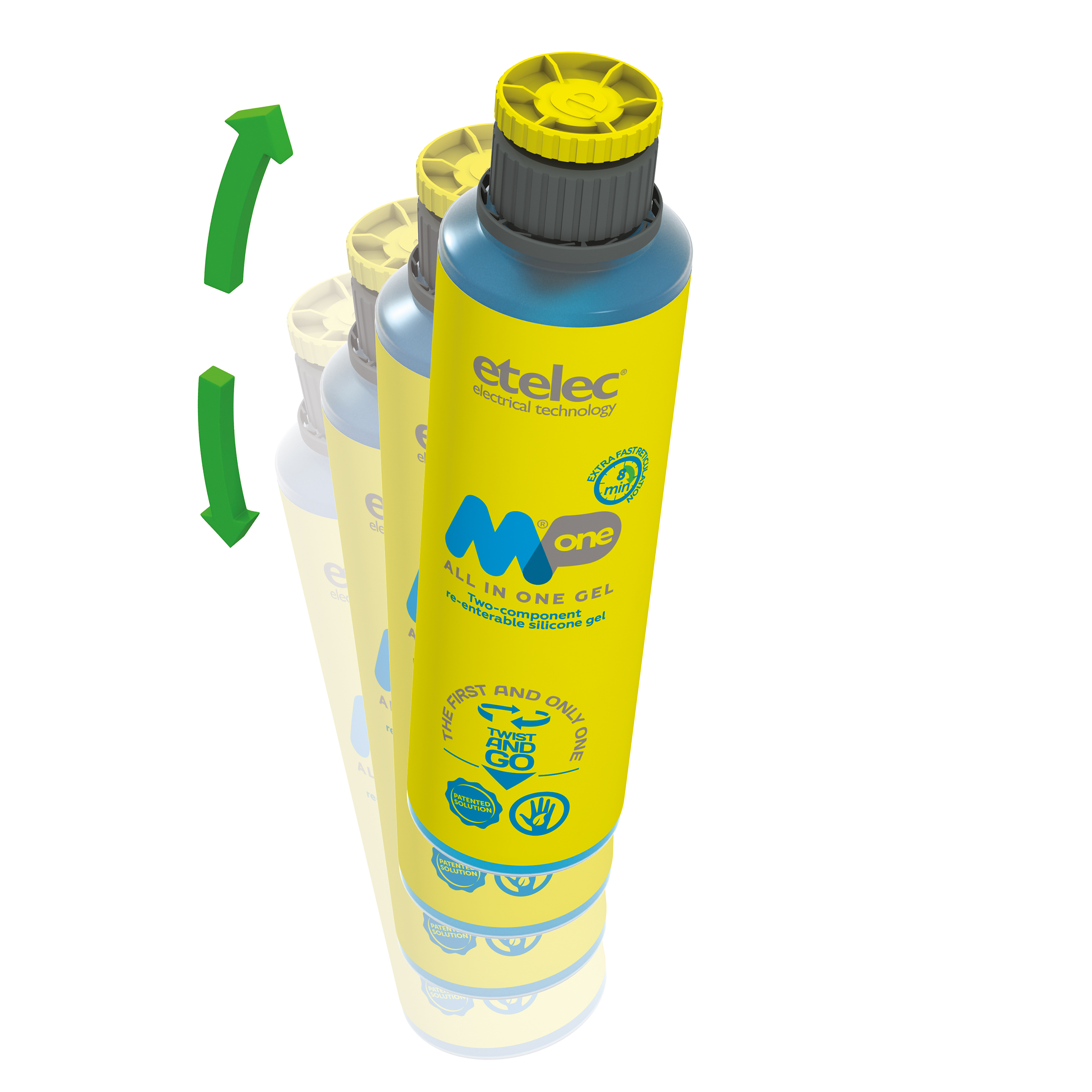 MPONE 0,300 Litri, Gel Siliconico Bicomponente Monoflacone, Riempitivo Isolante Elettrico, Cassette Derivazione, 300 ML - ETELEC MP103