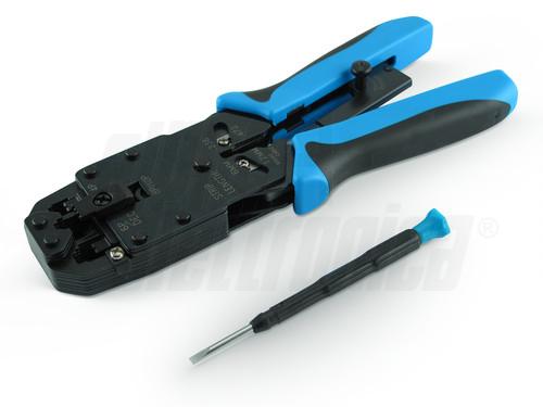 Pinza Crimpatrice Completo di lama per il taglio e spelatura cavo mod 4-6-8-10P - ALPHA ELETTRONICA 98-156
