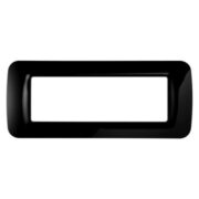 Placca Top System, in Tecnopolimero finitura lucida, 6 Posti, Nero Toner, System - GEWISS GW22516