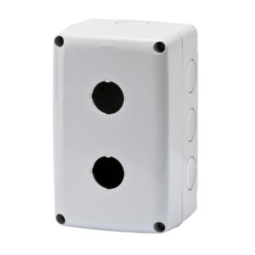 Contenitore Vuoto per pulsanti comandi e segnalatori 2 posti diametro 22 mm Coperchio grigio RAL 7035 - GEWISS GW27102