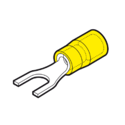 Confezione Capicorda Giallo a forcella, vite 6 mm (100 PEZZI) - CEMBRE GF-U6