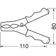 Pinza per batterie, 110 x 80 mm, Nera - ELCART 040367200