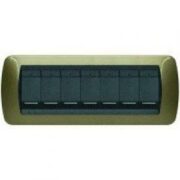 Living International Placca 7P, Oro Metallico - BTICINO L4807OT