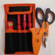 Kit Strumenti Forbici Professionali F40 + 3 Cacciaviti, Tagliacavo e Crimpatrice - HT ITALIA HA00040P