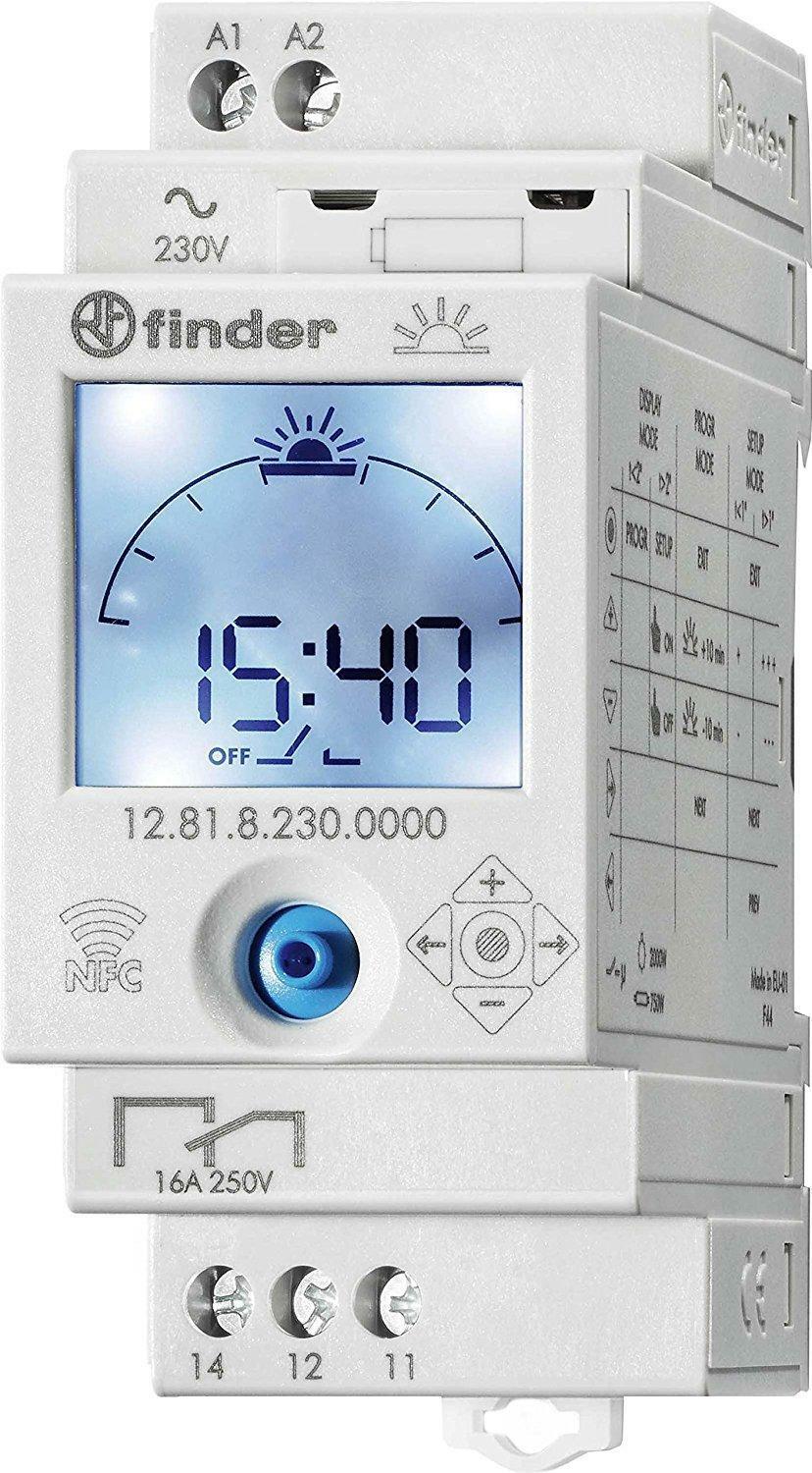Interruttore Astronomico Digitale 1 Scambio NFC - FINDER 128182300000