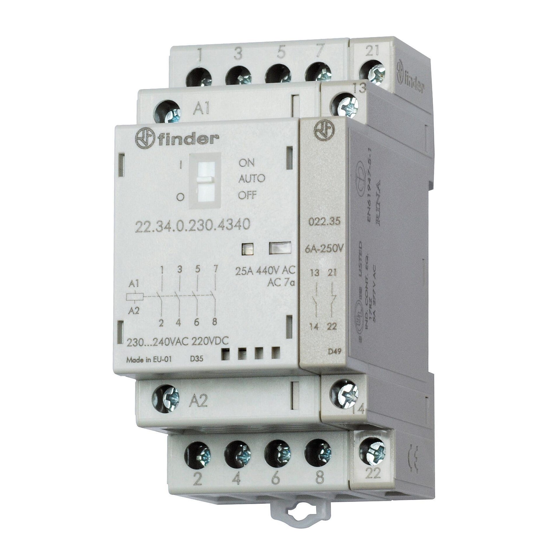Contattore Modulare 25A 2 moduli 24V - FINDER 223400244340