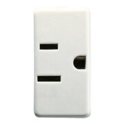 Presa Standard Usa 250/125V Ac 2P+T 15A 125V Spinotti Piatti Paralleli Orizzontali 1 Modulo System White - GEWISS GW20214