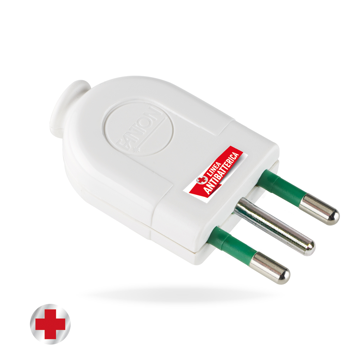 Presa Spina Adattatore Antibatterica, 2P+T 16A - FANTON 80025AB