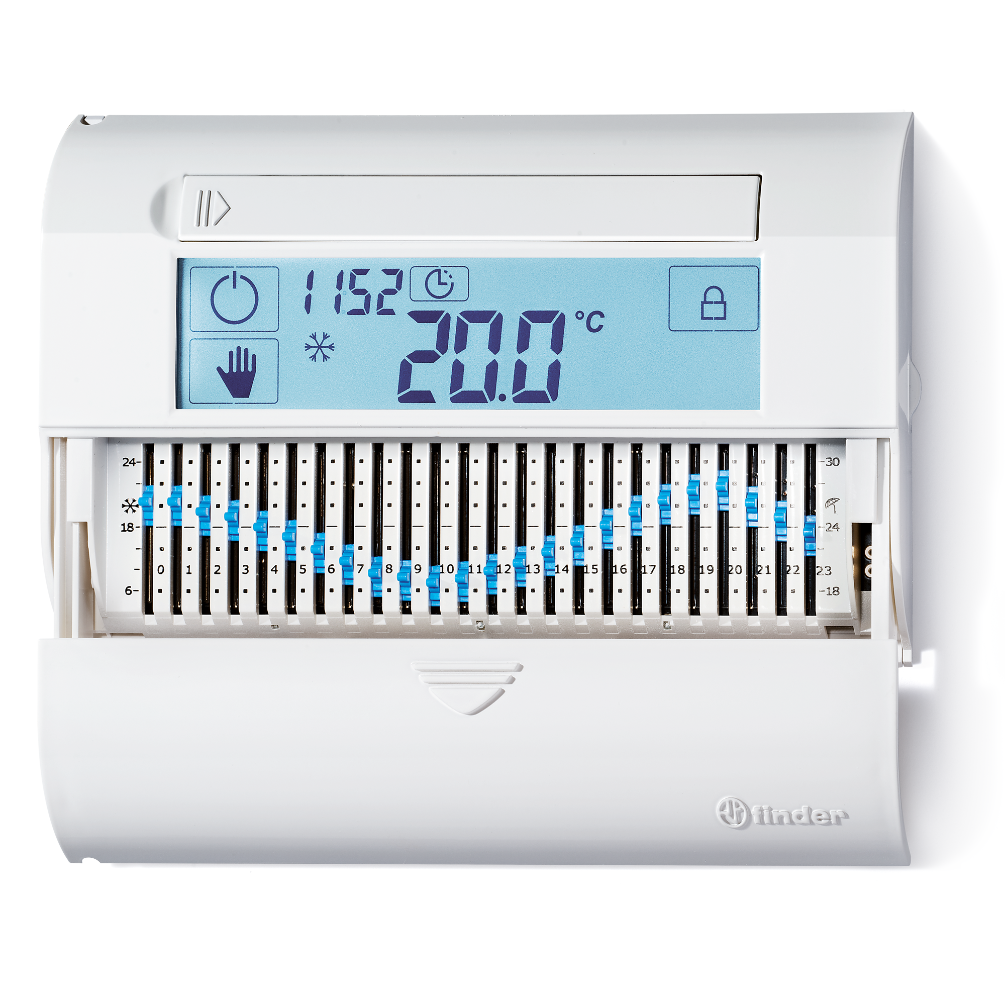 Cronotermostato Touchscreen bianco con programmazione da smartphone NFC - FINDER 1C5182300001