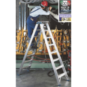 Scala Professionale A Cavalletto Con Parapetto In Alluminio, 5 Gradini - FRIGERIO SCA 6026/05