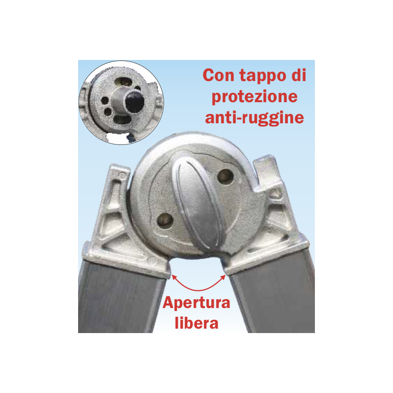 Frigerio Scala Telescopica 8+8 Gradini In Alluminio - FRIGERIO SCA 1970/16