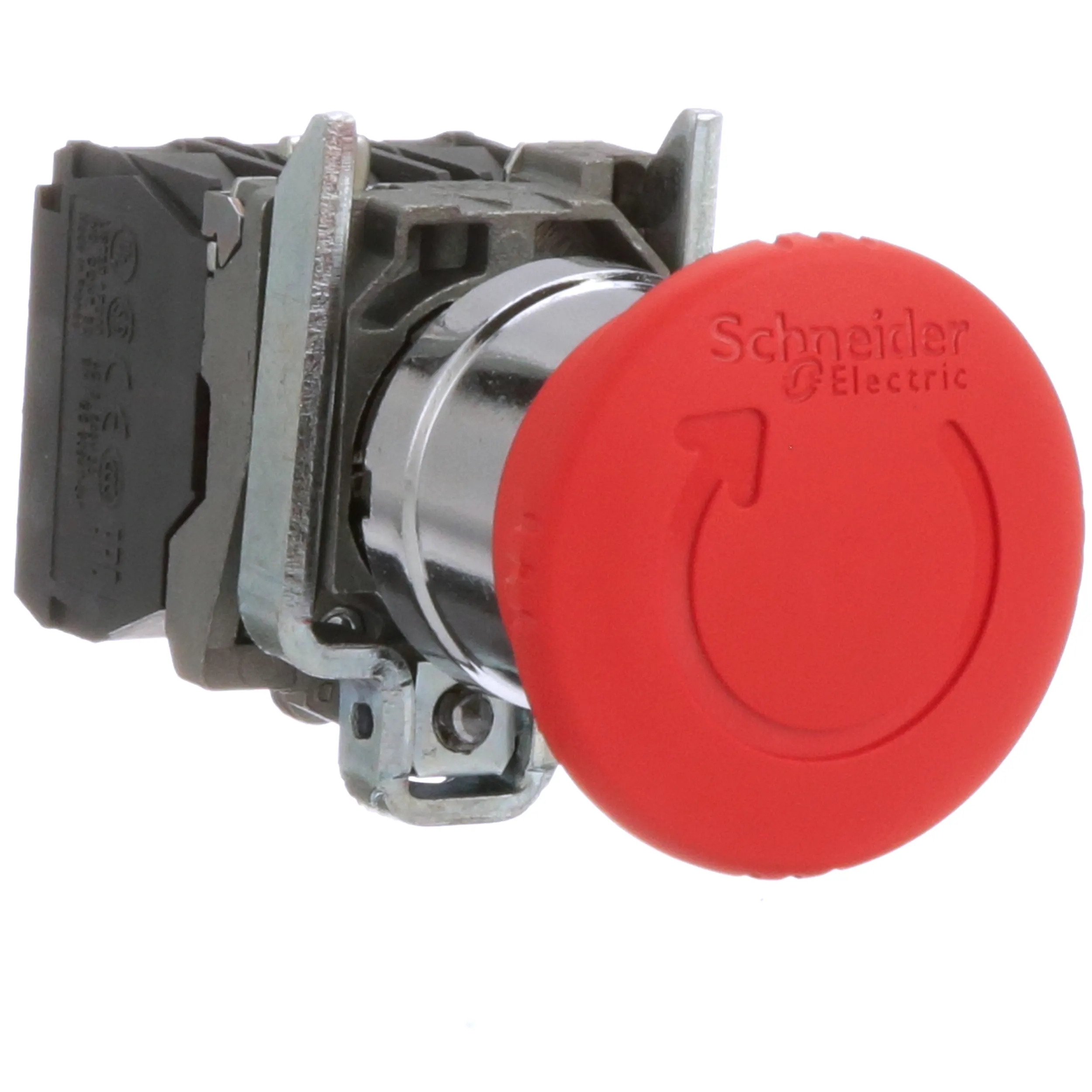 Pulsante Arresto Emergenza Ø22 testa fungo Ø40 rosso sblocco a rotazione 2NC+1NO - SCHNEIDER XB4BS84441