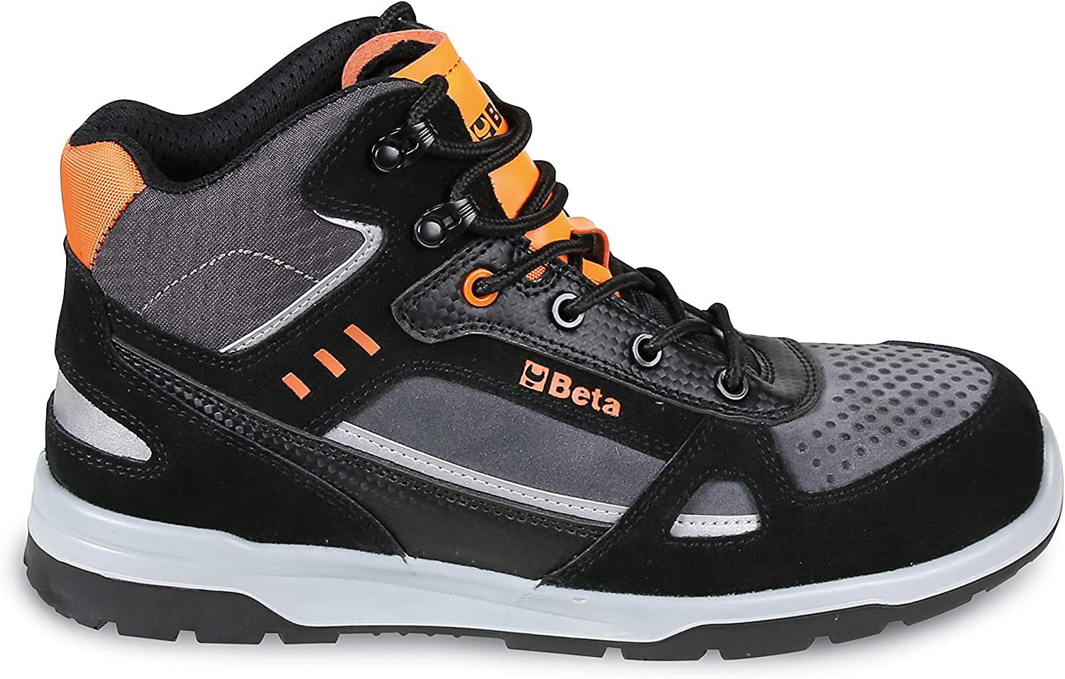 Scarpe Alte Antinfortunistiche Beta Active, Tomaia in pelle scamosciata e microfibra idrorepellenti con inserti in carbon, resistenza fino a 200 Joule - BETA TOOLS 073180543