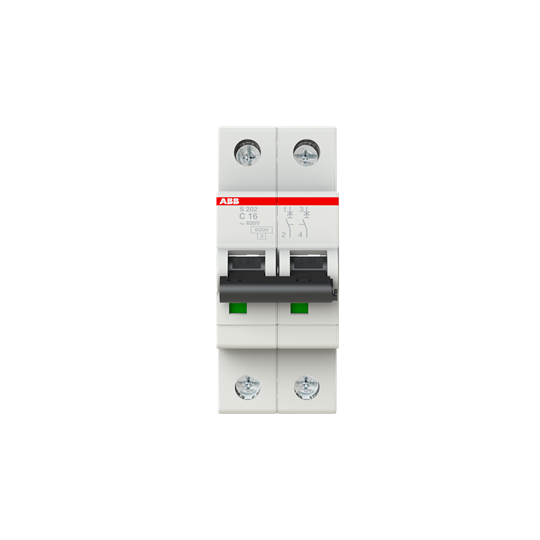 Interruttore Magnetotermico 16A 2P 6KA S202 C16 - ABB S465908