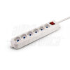 Multipresa con 6 prese universali Italia P40 con Interruttore Bianca - ALPHA ELETTRONICA 23-043S/06