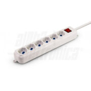 Multipresa con 6 prese universali Italia P40 con Interruttore Bianca - ALPHA ELETTRONICA 23-043S/06
