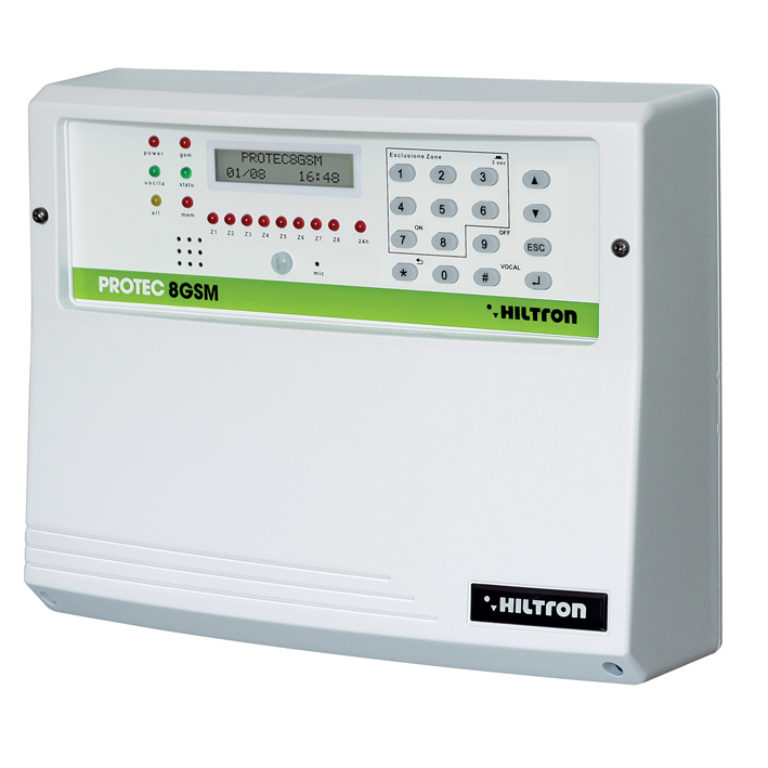 Centrale 8 Zone Con Combinatore Gsm Ir Incorporato - HILTRON PROTEC8GSM