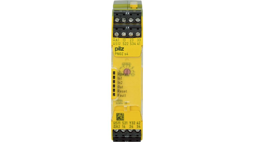 Relè di sicurezza PNOZ S4, 24V cc, 2 canali, 3 contatti di sicurezza - PILZ 750104
