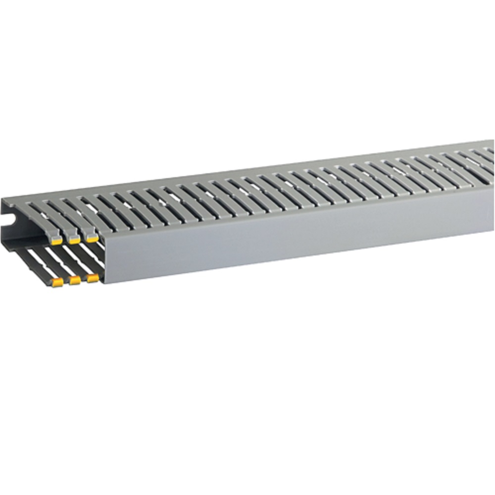 T1-EN 25x80 G Canaletta con coestruso morbido modulo 10 feritoia 4, Grigio (2 ML) - BOCCHIOTTI B02578