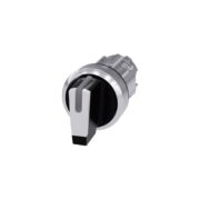 Selettore, illuminabile, 22 mm, tondo, in metallo, lucido, bianco, selettore, corto, 3 posizioni di commutazione IO-II, a scatto, angolo di intervento 2x45° - SIEMENS 3SU10522BL600AA0