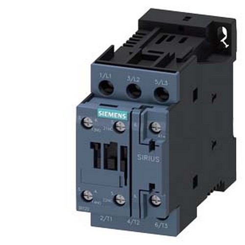 Contattore Potenza, AC-3 12 A, 5,5 kW / 400 V 1 NO + 1 NC, DC 24 V a 3 poli, Grandezza Costruttiva S0 Morsetto a vite - SIEMENS 3RT20241BB40