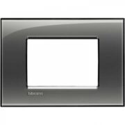Placca Quadra Living Light 3 Moduli, in Tecnopolimero, Colore Fumo di Londra - BTICINO LNA4803KF