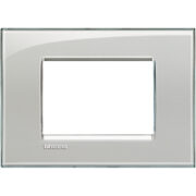 Placca Quadra Living Light 3 Moduli, in Tecnopolimero, Colore Grigio Ghiaccio - BTICINO LNA4803KG