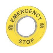 Etichetta Circolare Ø60 per arresto emerg.-EMERGENCY STOP/logo ISO13850 - SCHNEIDER ZBY9320