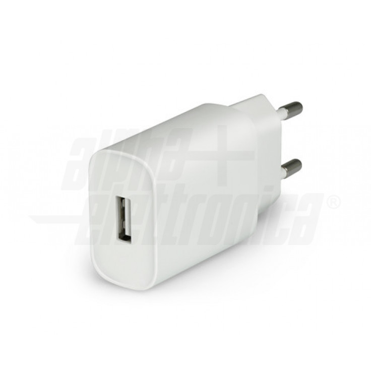 Caricatore USB 10,5W 1 porta 5V 2,1A Bianco - ALPHA ELETTRONICA KD503/1B